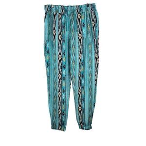 Uk2 Turquoise Tribal Print Boho Jogger Pants